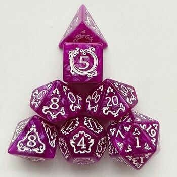 Σετ μοτίβο σκαλίσματος Dice 7Pcs RPG Polyhedral Dice set for Boardgame As Gift Entertainment Accessories