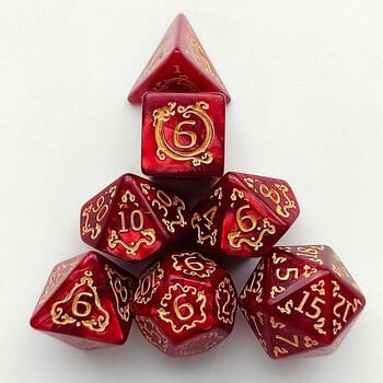 Комплект зарове с шарка за дърворезба 7 бр RPG Polyhedral Dice Set за настолна игра като подарък Аксесоари за забавление