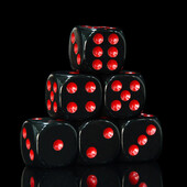 10Pcs 16mm crveno crna 6 strana Spot D6 set kockica za igranje neprozirnih kockica za bar pub klub party društvena igra visoke kvalitete