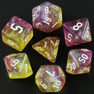 Iridescent Glitter RPG Polyhedral Dice Set za DNDGame Dungeon and Dragons Table Board Igranje u rolama
