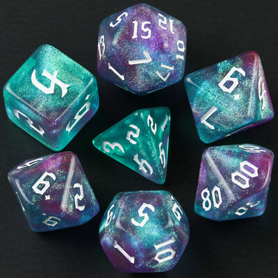 Iridescent Glitter RPG Polyhedral Dice Set za DNDGame Dungeon and Dragons Table Board Igranje u rolama