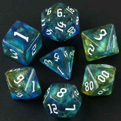 Iridescent Glitter RPG Polyhedral Dice Set za DNDGame Dungeon and Dragons Table Board Igranje u rolama