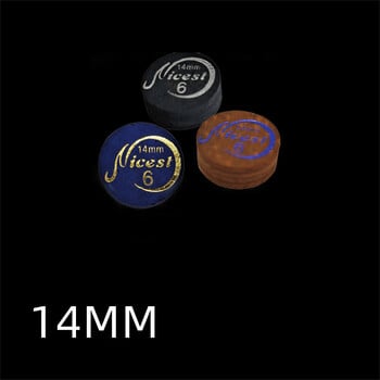 2PCS 14mm накрайници за билярдна щека Глава M 6 слоя печена кожа Кафяви аксесоари за билярд