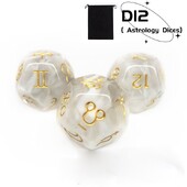 3 buc. Set de zaruri cu 12 fețe Zaruri de astrologie pentru divinația constelației Zaruri de jucărie pentru jocuri Rol de carte de tarot Accesoriu pentru jocuri de masă
