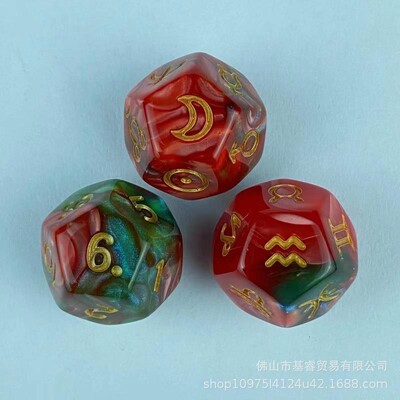 3 buc. Set de zaruri cu 12 fețe Zaruri de astrologie pentru divinația constelației Zaruri de jucărie pentru jocuri Rol de carte de tarot Accesoriu pentru jocuri de masă