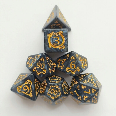 7 бр./компл. Нов дизайн Dragon Element Multiaspect Dice Set Аксесоари за настолни игри
