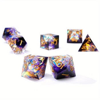 DND Комплект зарове 7 части Polyhedral Dice Set D&D Dice Set Sharp Edge D и D Dice Role Playing Checkerboard Table Game