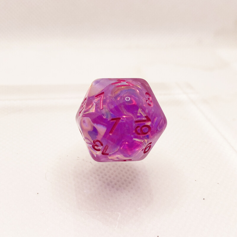 Zaruri Resi 7 buc. celofan roz pentru zaruri DND set poliedric pentru joc de masă zaruri cu muchii ascuțite D4-D20
