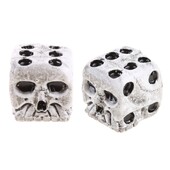 2 buc. zaruri de joc standard Set de zaruri de joc cu 6 fețe zaruri de craniu din rășină albă zaruri de craniu zaruri de poker pentru jocuri de noroc gotice instrument de jucărie