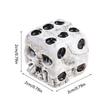 2Pcs Standard Game Dice 6 Sided Game Dice Set White Resin Skull Dice Skull Poker Dice Gothic Gambling Игра със зарове Играчка Инструмент