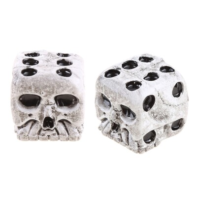 2 buc. zaruri de joc standard Set de zaruri de joc cu 6 fețe zaruri de craniu din rășină albă zaruri de craniu zaruri de poker pentru jocuri de noroc gotice instrument de jucărie