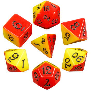 Double Color Dice Polyhedral Digital Dice Set Multi-Color for Boardgame As Gift Entertainment 7 Dice -D4 D6 D8 D10 D12 D20 D%