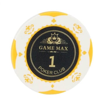 5 PCS Caribbean Crown Clay Chips Texas Poker Chips Специализирани за монети аксесоари за казино клубни игри Покер комплект Професионална настолна игра