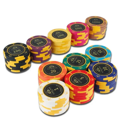 5 ΤΕΜ Caribbean Crown Clay Chips Texas Poker Chips Κέρμα αφιερωμένο σε Casino Club Game Αξεσουάρ Κιτ πόκερ Επαγγελματικό επιτραπέζιο παιχνίδι