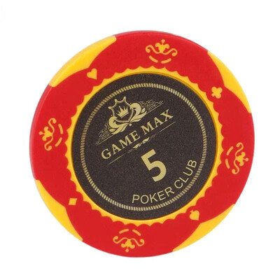 5 PC Karību jūras kronu māla žetoni Teksasas pokera žetoni monētām veltīti kazino kluba spēļu piederumi Pokera komplekts profesionāla galda spēle