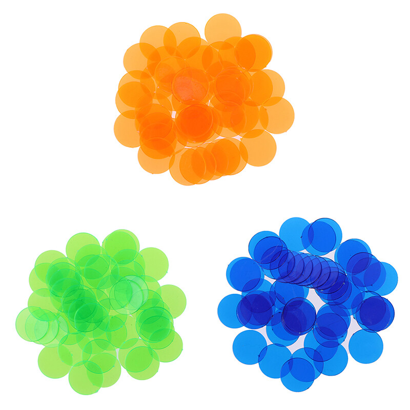 50gab Montesori izglītības matemātikas rotaļlietas Mācību resursi Krāsu bingo mikroshēmu padeve 15mm