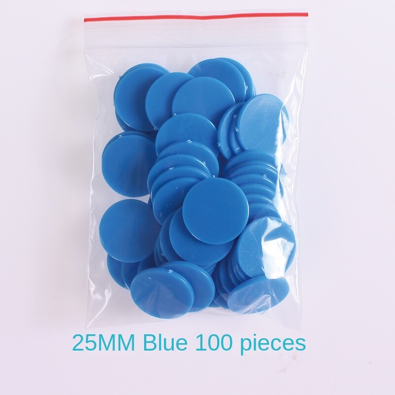 100 gab./komplektā Plastmasas mikroshēmu monētu mācību līdzekļi Krāsaina Tukša Maza Apaļa gabala Skolēnu Bērnudārza Atlīdzības Monētas Punkta Monēta 25mm