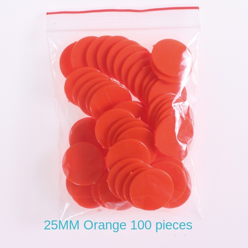 100 gab./komplektā Plastmasas mikroshēmu monētu mācību līdzekļi Krāsaina Tukša Maza Apaļa gabala Skolēnu Bērnudārza Atlīdzības Monētas Punkta Monēta 25mm