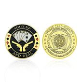 Klusu stils Laimīgā pokera monētu kārts Pokera kāršu aizsargu piemiņas medaļas žetons Laimes monēta zelta metāla suvenīri