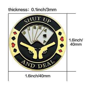 Shut Up Style Lucky Poker Coin Card Покер Card-Guard Възпоменателен медал Чип Lucky Coin Златни метални сувенири Crafts