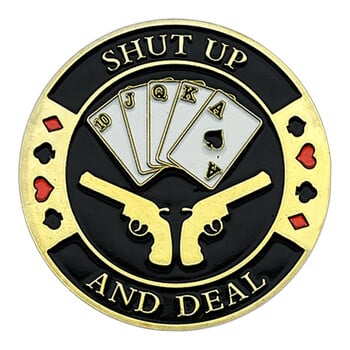 Shut Up Style Lucky Poker Coin Card Покер Card-Guard Възпоменателен медал Чип Lucky Coin Златни метални сувенири Crafts