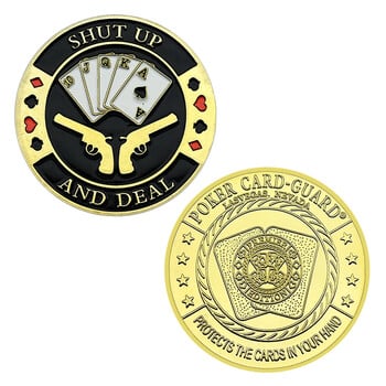 Shut Up Style Lucky Poker Coin Card Покер Card-Guard Възпоменателен медал Чип Lucky Coin Златни метални сувенири Crafts