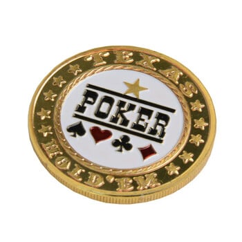 Texas Hold \'em Lucky Poker монета монета възпоменателен подарък метален жетон монета с пластмасово покритие Аксесоари за казино развлечения