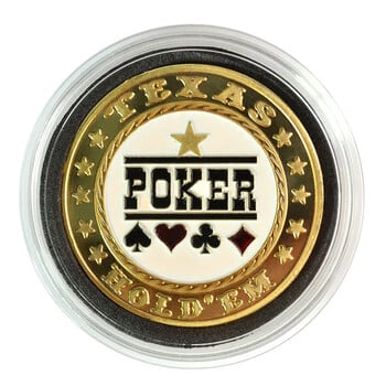 Texas Hold \'em Lucky Poker монета монета възпоменателен подарък метален жетон монета с пластмасово покритие Аксесоари за казино развлечения