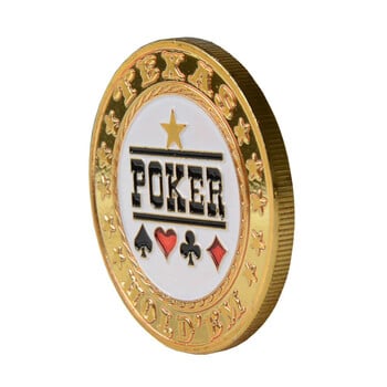 Texas Hold \'em Lucky Poker монета монета възпоменателен подарък метален жетон монета с пластмасово покритие Аксесоари за казино развлечения