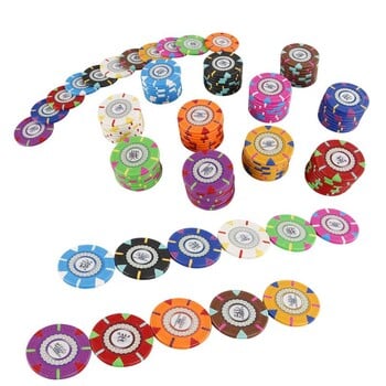 10 τμχ Tricolor Flower Clay σετ τσιπ πόκερ καζίνο Coin Poker Metal Entertainment Baccarat Texas Chip Poker Club Αξεσουάρ