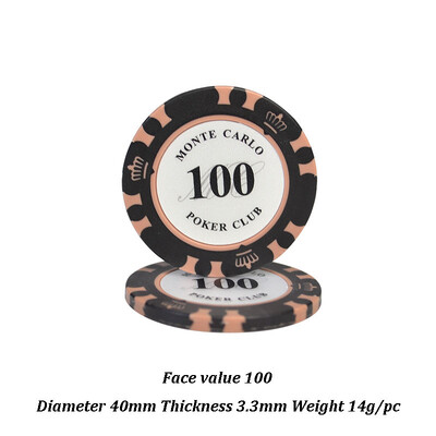 5gab Apaļi pokera žetoni 40*3,3 mm Texas Hold`em/Blackjack/Baccarat galda žetoni Kazino Azartspēļu Aksesuāri Ūdensizturīgie žetoni