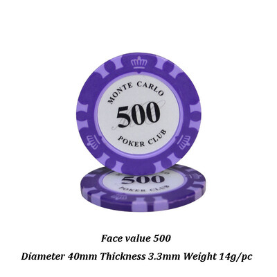 5gab Apaļi pokera žetoni 40*3,3 mm Texas Hold`em/Blackjack/Baccarat galda žetoni Kazino Azartspēļu Aksesuāri Ūdensizturīgie žetoni
