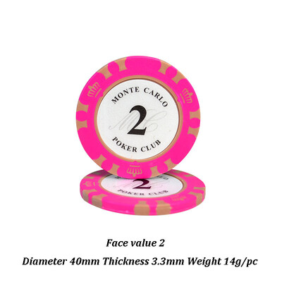 5gab Apaļi pokera žetoni 40*3,3 mm Texas Hold`em/Blackjack/Baccarat galda žetoni Kazino Azartspēļu Aksesuāri Ūdensizturīgie žetoni