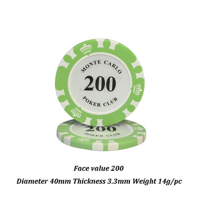 5gab Apaļi pokera žetoni 40*3,3 mm Texas Hold`em/Blackjack/Baccarat galda žetoni Kazino Azartspēļu Aksesuāri Ūdensizturīgie žetoni