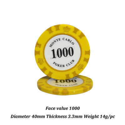 5gab Apaļi pokera žetoni 40*3,3 mm Texas Hold`em/Blackjack/Baccarat galda žetoni Kazino Azartspēļu Aksesuāri Ūdensizturīgie žetoni
