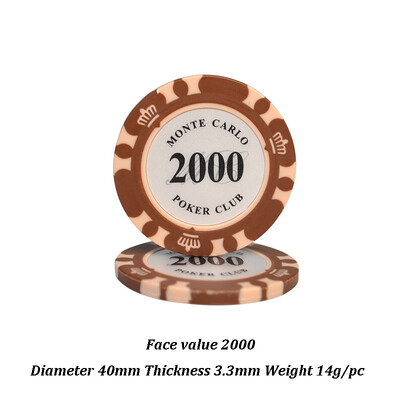 5gab Apaļi pokera žetoni 40*3,3 mm Texas Hold`em/Blackjack/Baccarat galda žetoni Kazino Azartspēļu Aksesuāri Ūdensizturīgie žetoni