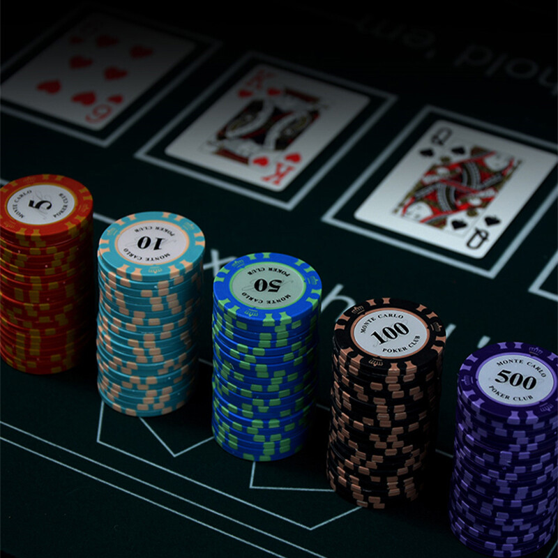 5gab Apaļi pokera žetoni 40*3,3 mm Texas Hold`em/Blackjack/Baccarat galda žetoni Kazino Azartspēļu Aksesuāri Ūdensizturīgie žetoni