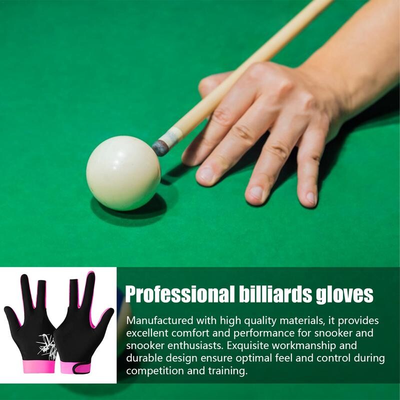 Mănuși de biliard cu 3 degete Mănuși de biliard anti-alunecare și respirabile Mănuși de biliard portabile pentru mâna stângă Mănuși de biliard multifuncționale pt.