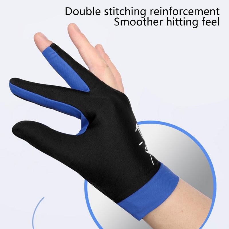 Mănuși de biliard cu 3 degete Mănuși de biliard anti-alunecare și respirabile Mănuși de biliard portabile pentru mâna stângă Mănuși de biliard multifuncționale pt.