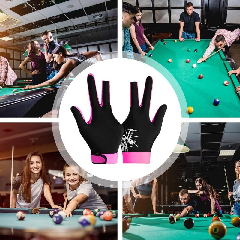 Mănuși de biliard cu 3 degete Mănuși de biliard anti-alunecare și respirabile Mănuși de biliard portabile pentru mâna stângă Mănuși de biliard multifuncționale pt.