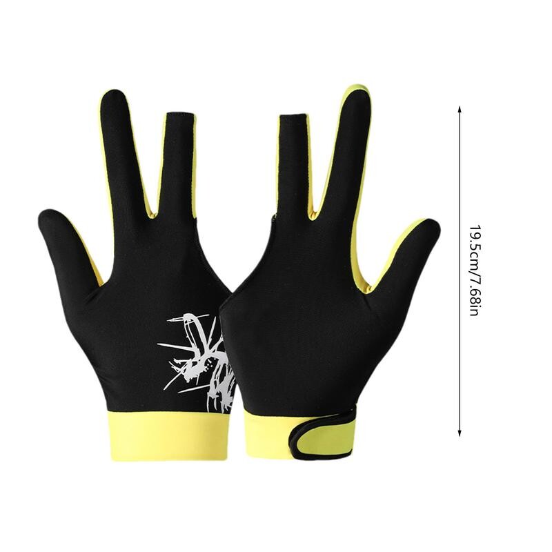 Mănuși de biliard cu 3 degete Mănuși de biliard anti-alunecare și respirabile Mănuși de biliard portabile pentru mâna stângă Mănuși de biliard multifuncționale pt.