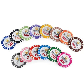 10 τμχ/Παρτίδα Clay Texas Poker Chips Casino Coins Poker 40x3,3mm Crown Poker Chips Club Entertainment Game Kit Gambling Profesional