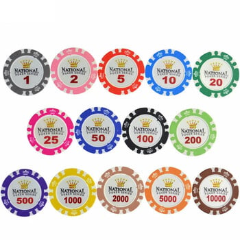 10 τμχ/Παρτίδα Clay Texas Poker Chips Casino Coins Poker 40x3,3mm Crown Poker Chips Club Entertainment Game Kit Gambling Profesional