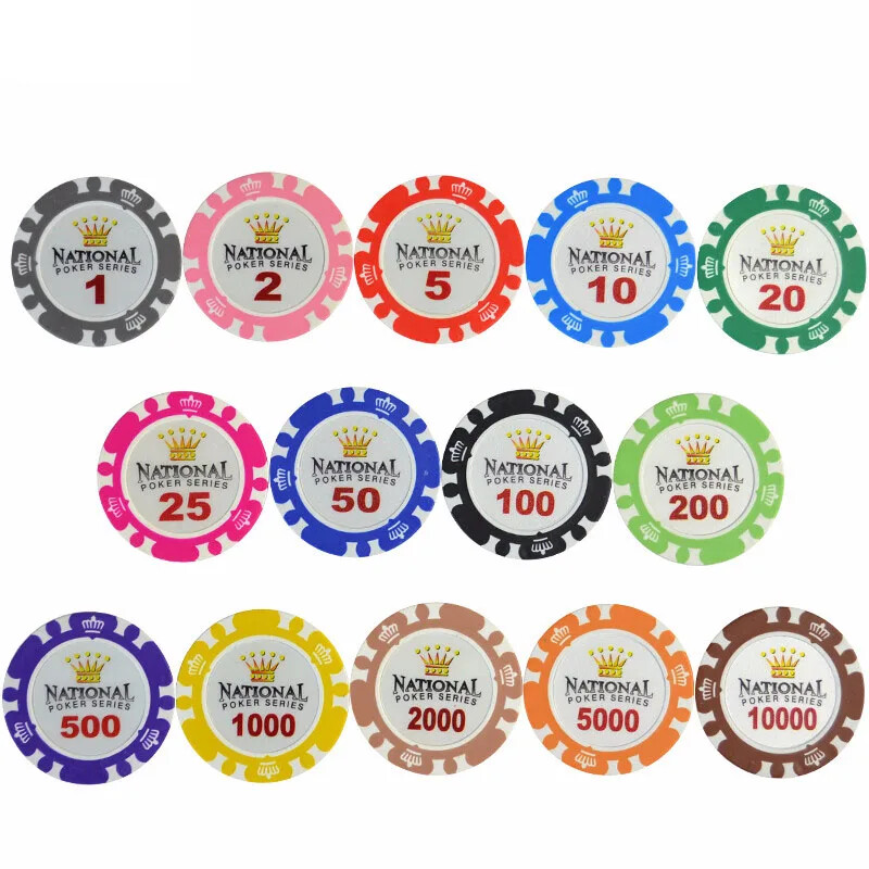 10 gab. Māla Teksasas pokera žetonu kazino monētas Poker 40x3,3 mm Crown Poker Chips Club izklaides spēļu azartspēļu komplekts profesionāls