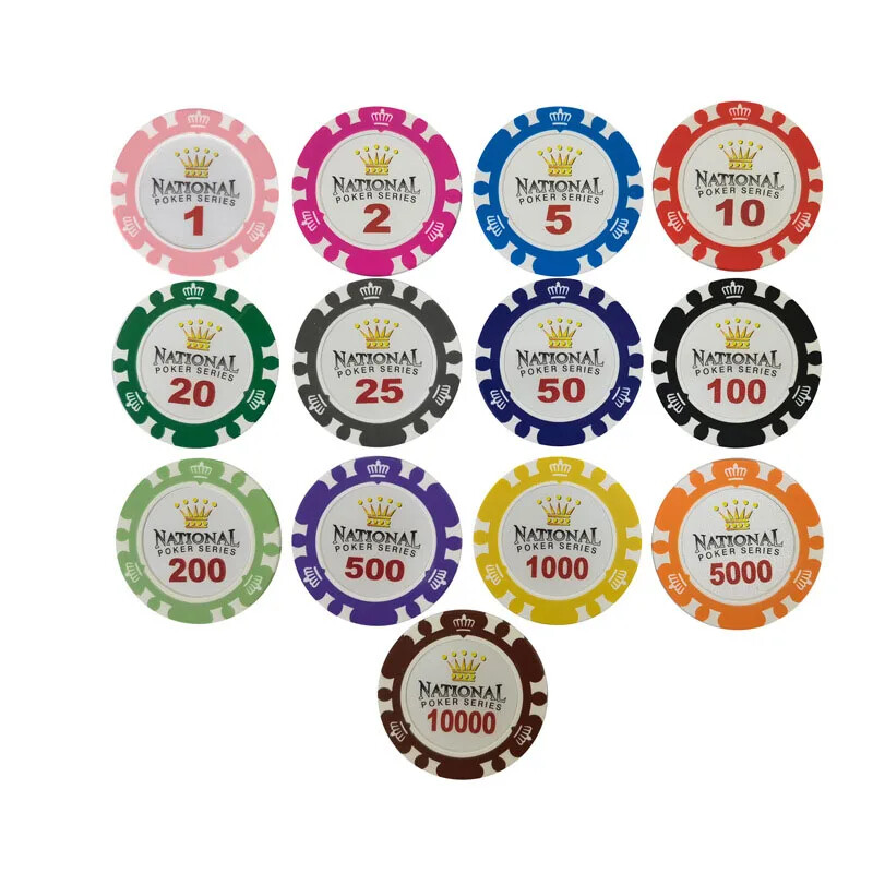 10 gab. Māla Teksasas pokera žetonu kazino monētas Poker 40x3,3 mm Crown Poker Chips Club izklaides spēļu azartspēļu komplekts profesionāls