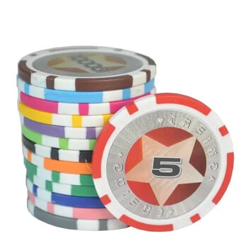 10 τμχ Texas Poker Professional Baccarat Upscale Σετ τσιπ παιχνιδιών πόκερ Αξεσουάρ Chips Pentacle Κέρματα καζίνο 11,5 γρ.