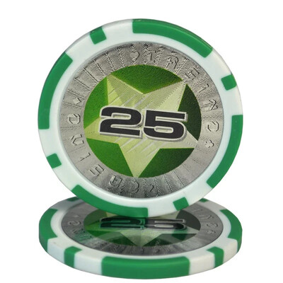 10 PC Texas Poker Professional Baccarat Upscale pokera spēles žetonu komplekts, piederumi, žetoni Pentacle kazino monētas 11,5 g