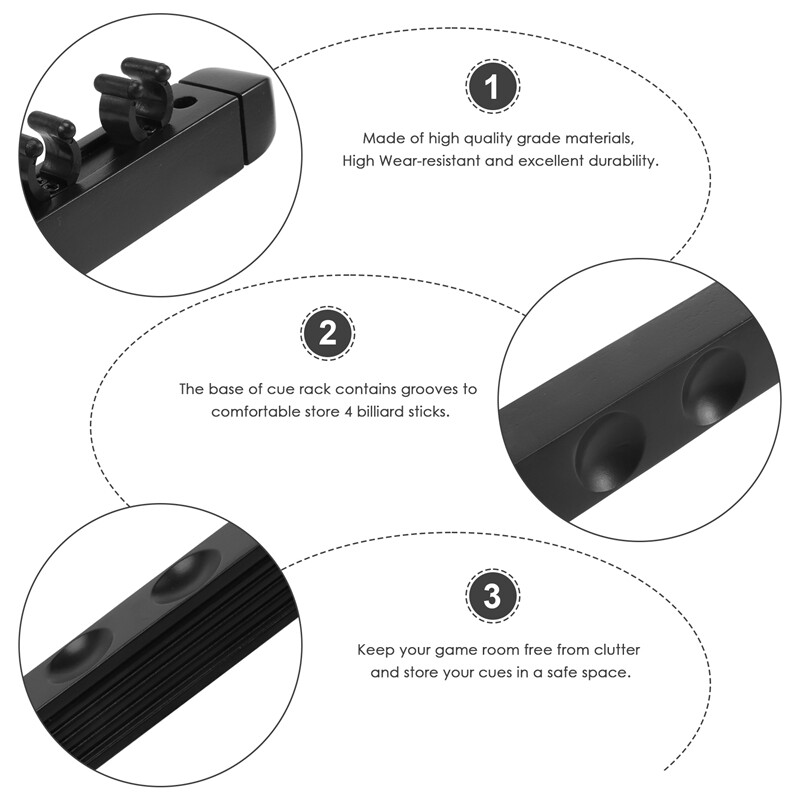 4 skylių sienoje montuojamas kietmedžio biliardo lazdų stovas 6 spaustukais biliardo laikiklio laikiklio priedai