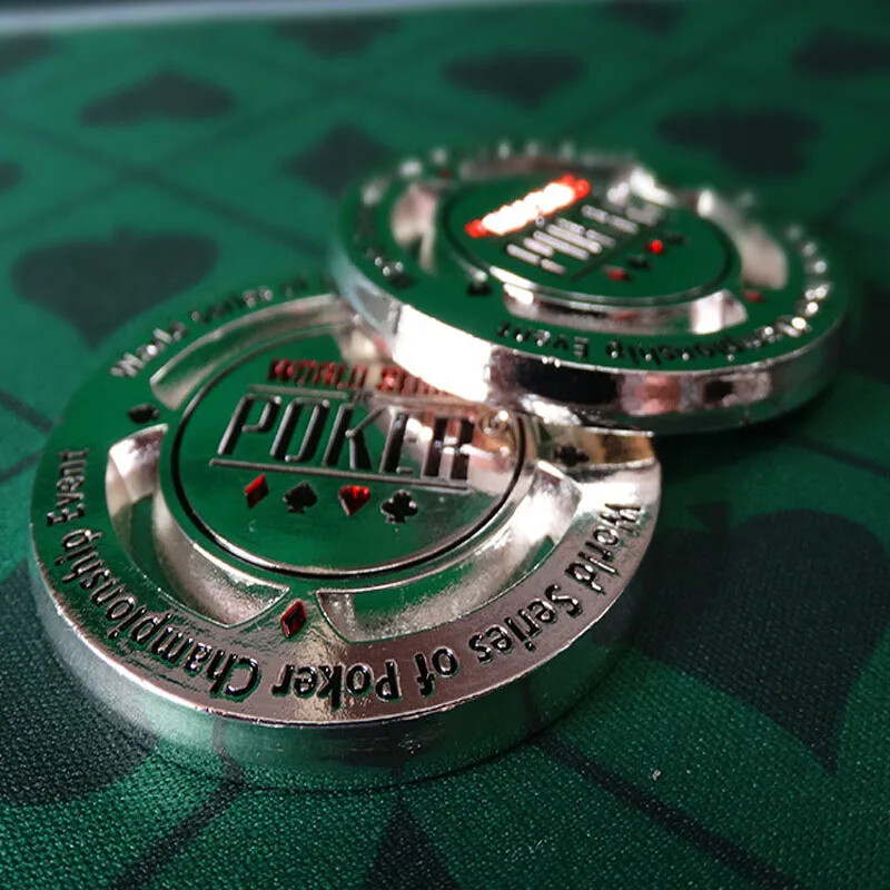 1 gab. Metāla pokera monēta Teksasas pokera žetoni Profesionāli kazino suvenīri kolekcionējami dāvanas spēļu piederumi Pokera karšu aizsargs