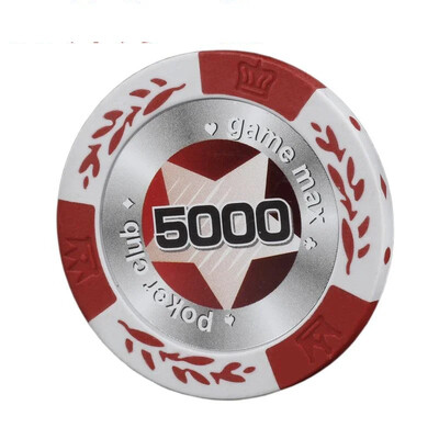 5 gab/partija Baccarat Upscale pokera žetonu komplekts Piederumi Šaha tipa Māla žetoni Pentagram Texas Poker Texas Casino Poker